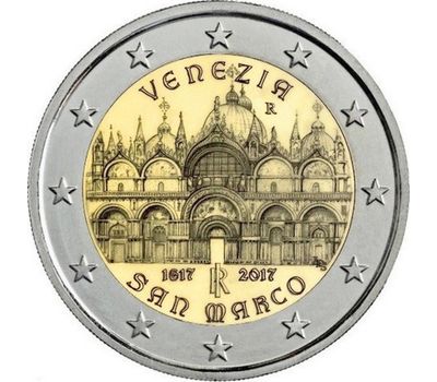  Монета 2 евро 2017 «400-летие завершения строительства собора Святого Марка в Венеции» Италия, фото 1 