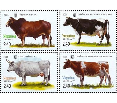  Почтовые марки «Фауна. Коровы» Украина, 2015, фото 1 