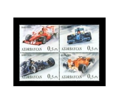  Почтовые марки «Автоспорт. Формула-1. Гран-при Европы в Баку» Азербайджан, 2016, фото 1 