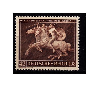  Почтовая марка «Скачки. Коричневая лента» Третий Рейх 1941, фото 1 