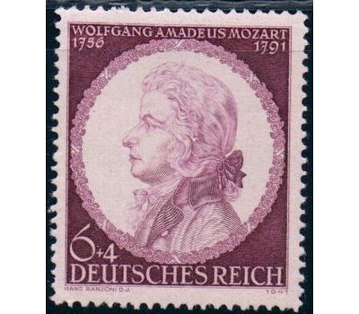  Почтовая марка «150 лет со дня смерти Моцарта» Третий Рейх, 1941, фото 1 