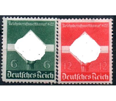  2 почтовые марки «Трудовые соревнования» Третий Рейх 1935, фото 1 