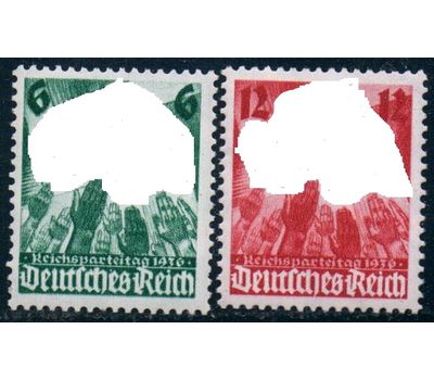  2 почтовые марки «Партсъезд в Нюрнберге» Третий Рейх 1936, фото 1 
