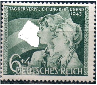  Почтовая марка «День молодежи» Третий Рейх 1943, фото 1 