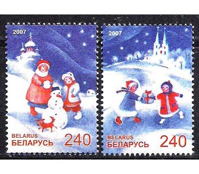  Почтовые марки «С Новым годом и Рождеством» Беларусь, 2007, фото 1 
