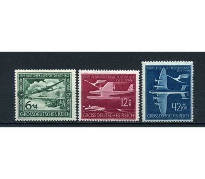  3 почтовые марки «25 лет авиапочте» Третий Рейх 1944, фото 1 