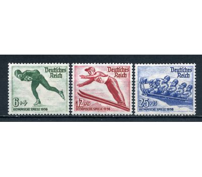  3 почтовые марки «Олимпиада в Гармиш-Партенкирхене» Третий Рейх 1935, фото 1 