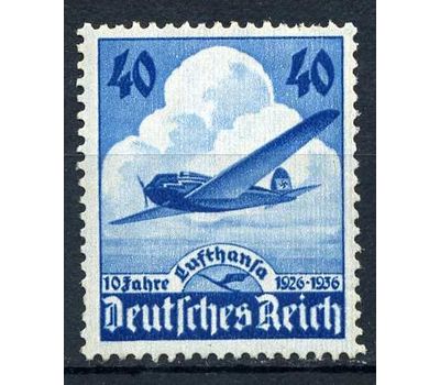  Почтовая марка «Авиапочта. Самолёты Хенкель Люфтганза» Третий Рейх 1936, фото 1 