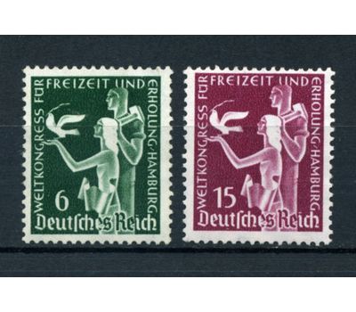  2 почтовые марки «Международный конгресс в Гамбурге» Третий Рейх 1936, фото 1 