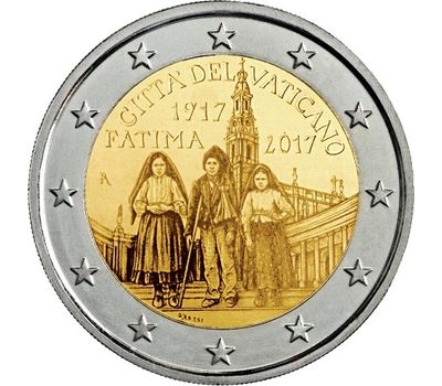  Монета 2 евро 2017 «100-летие явления Девы Марии в Фатиме» Ватикан (в буклете), фото 1 