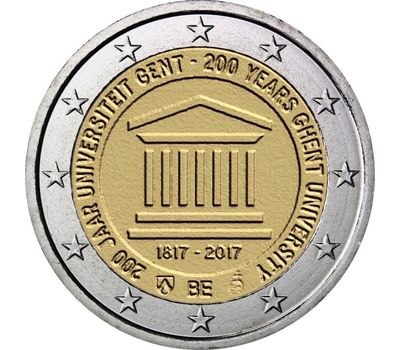  Монета 2 евро 2017 «200 лет основания Гентского университета» Бельгия (в блистере), фото 1 