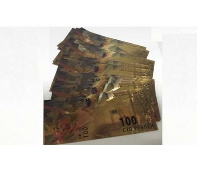  Золотая банкнота 100 рублей «Футбол», фото 3 