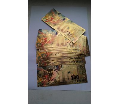  Золотая банкнота 100 рублей «Футбол», фото 4 