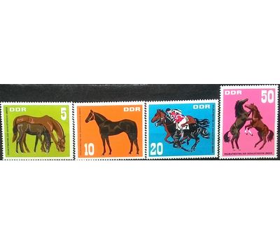  Почтовые марки «Фауна. Лошади» ГДР, 1967, фото 1 