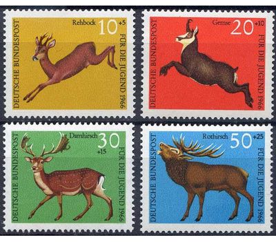  Почтовые марки «Фауна. Дикие животные» ФРГ, 1966, фото 1 