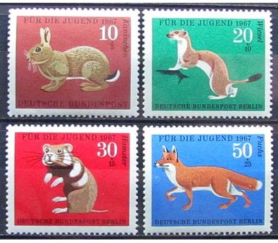  Почтовые марки «Фауна. Дикие животные» ФРГ, 1967, фото 1 