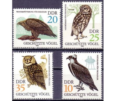  Почтовые марки «Фауна. Хищные птицы» ГДР, 1982, фото 1 