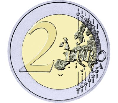  Монета 2 евро 2018 «Исторический центр Сантьяго-де-Компостела» Испания, фото 2 