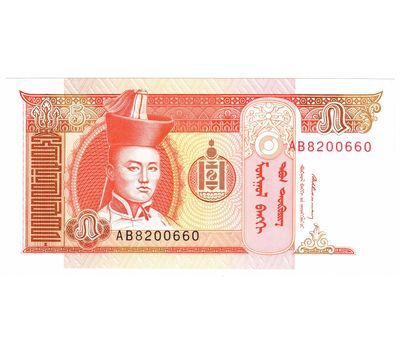  Банкнота 5 тугриков 2008 Монголия Пресс, фото 1 