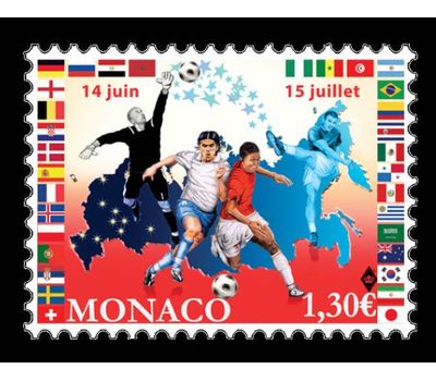  Почтовая марка «Чемпионат мира по футболу в России» Монако, 2018, фото 1 