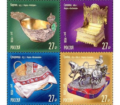  4 почтовые марки «Сокровища России. Ювелиры» 2018, фото 1 