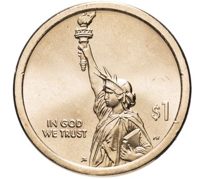  Монета 1 доллар 2018 «Первый патент» США P (Американские инновации), фото 2 