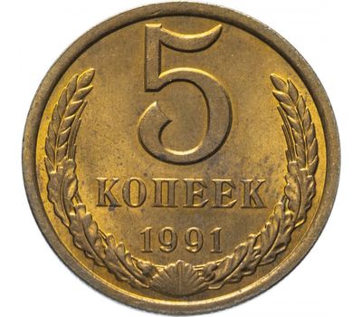  Монета 5 копеек 1991 Л XF-AU, фото 1 