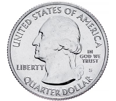  Монета 25 центов 2019 «Мемориальный парк» (47-й нац. парк США) S, фото 2 