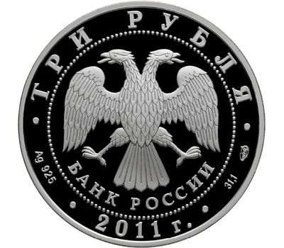  Серебряная монета 3 рубля 2011 «Год Испании в России и Год России в Испании», фото 2 