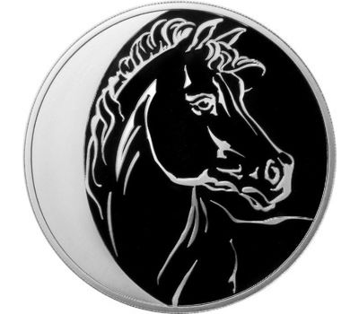  Серебряная монета 3 рубля 2014 «Лунный календарь: Лошадь», фото 1 