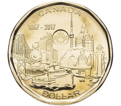 Монета 1 доллар 2017 «150 лет Конфедерации. Объединённая нация» Канада, фото 1 
