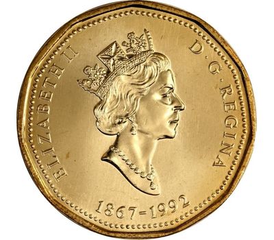  Монета 1 доллар 1992 «Парламент. 125 Лет Конфедерации» Канада, фото 2 