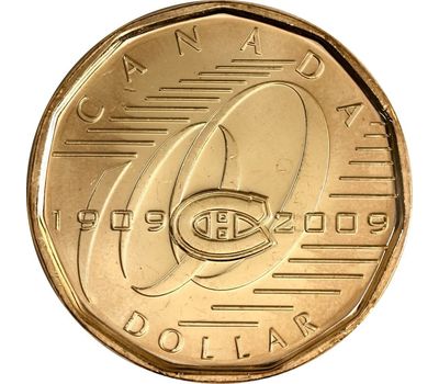  Монета 1 доллар 2009 «Монреаль Канадиенс 100 лет» Канада, фото 1 