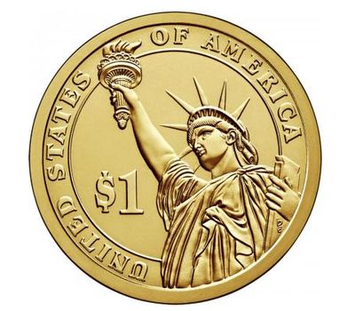  Монета 1 доллар 2007 «2-й президент Джон Адамс» США (случайный монетный двор), фото 2 