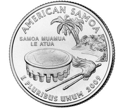  Монета 25 центов 2009 «Американское Самоа» (штаты США) случайный монетный двор, фото 1 