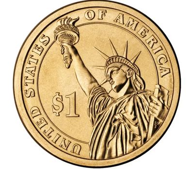  Монета 1 доллар 2010 «16-й президент Авраам Линкольн» США (случайный монетный двор), фото 2 