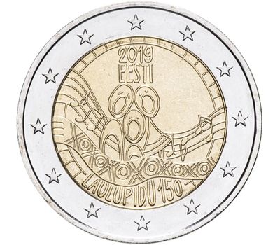  Монета 2 евро 2019 «150-летие Фестиваля Песни» Эстония, фото 1 