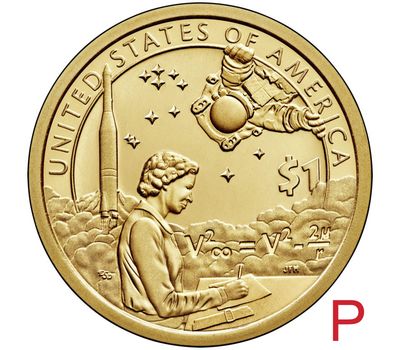  Монета 1 доллар 2019 «Американские индейцы в космической программе» США P (Сакагавея), фото 1 