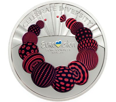  Монета 5 гривен 2017 «Конкурс «Евровидение» Украина, фото 1 