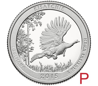  Монета 25 центов 2015 «Национальный лесной заповедник Кисатчи» (27-й нац. парк США) P, фото 1 