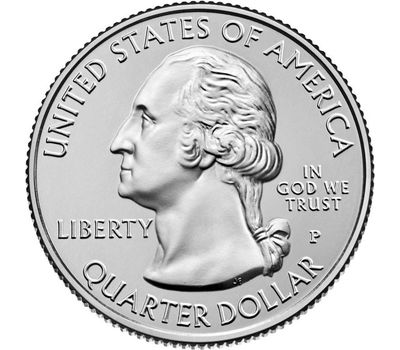  Монета 25 центов 2010 «Национальный лес Маунд-Худ» (5-й нац. парк США) P, фото 2 