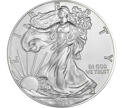  Монета 1 доллар 2019 «Шагающая свобода» США (серебро), фото 1 