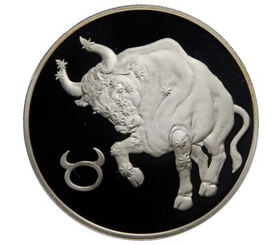 Серебряная монета 3 рубля 2004 «Знаки Зодиака — Телец», фото 1 
