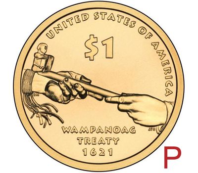  Монета 1 доллар 2011 «Трубка мира» США P (Сакагавея), фото 1 