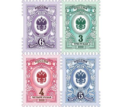  12 почтовых марок «Орлы», стандартный выпуск 2019, фото 2 