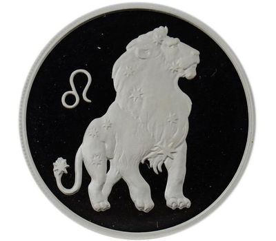  Серебряная монета 2 рубля 2002 «Знаки зодиака — Лев» (уцененный товар), фото 1 