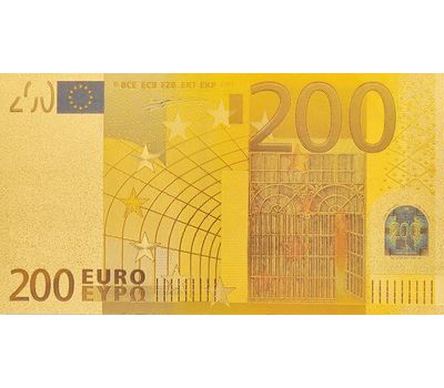  Золотая банкнота 200 евро (копия), фото 1 