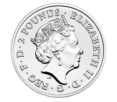  Монета 2 фунта 2018 «Два дракона» Великобритания (серебро), фото 2 