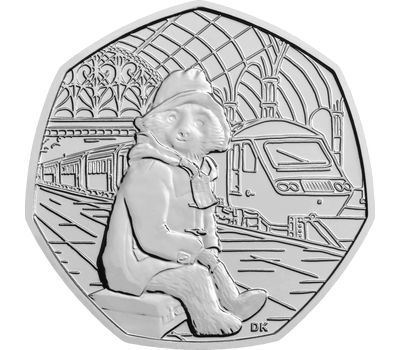  Монета 50 пенсов 2018 «Медвежонок Паддингтон на вокзале» Великобритания, фото 1 