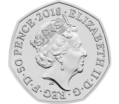  Монета 50 пенсов 2018 «Медвежонок Паддингтон на вокзале» Великобритания, фото 2 